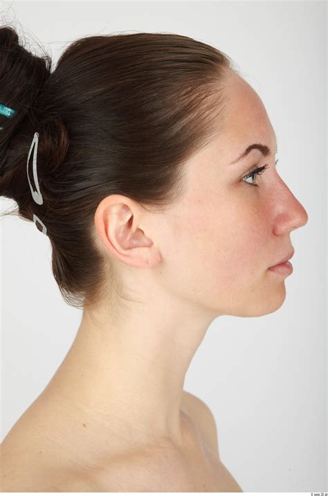 side profile of a head|side view of female face.